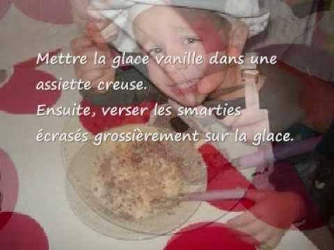 Recette Vido :  glace vanille aux smarties