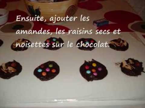 Recette Vido :  mendiants au chocolat et smarties